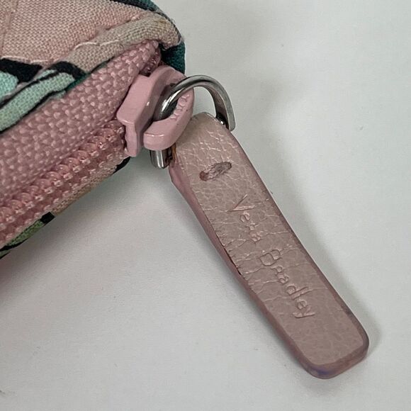 Vera Bradley Pink Quilted Vintage Floral Zip-Around ID Case Wallet - Picture 7 of 13